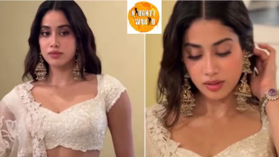 Janhvi Kapoor mesmerized in an ivory saree with a stylish cape-style pallu