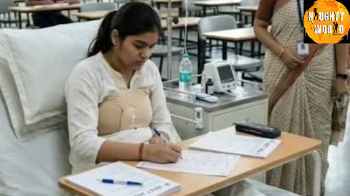 The NEET examination hall had a student who appeared with broken ribs and injured lungs.
