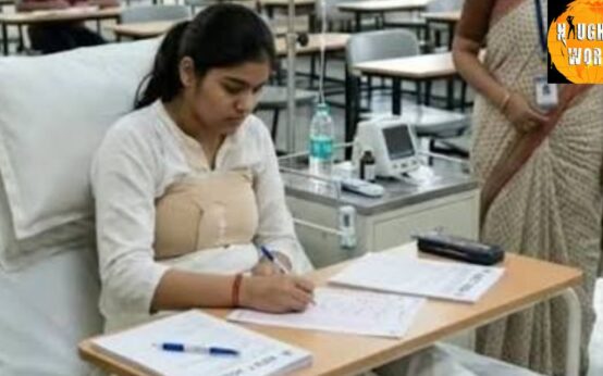 The NEET examination hall had a student who appeared with broken ribs and injured lungs.