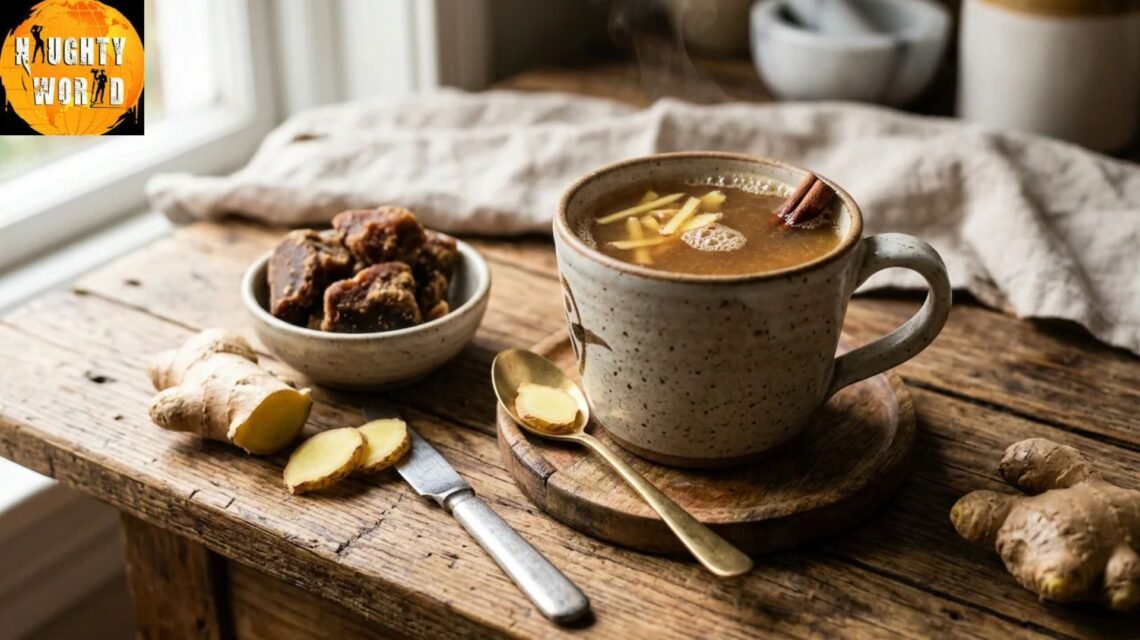 Monsoon Remedy Ginger and Jaggery for Throat Health.