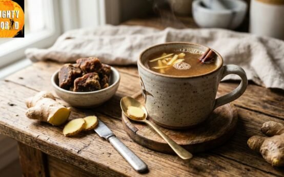 Monsoon Remedy Ginger and Jaggery for Throat Health.