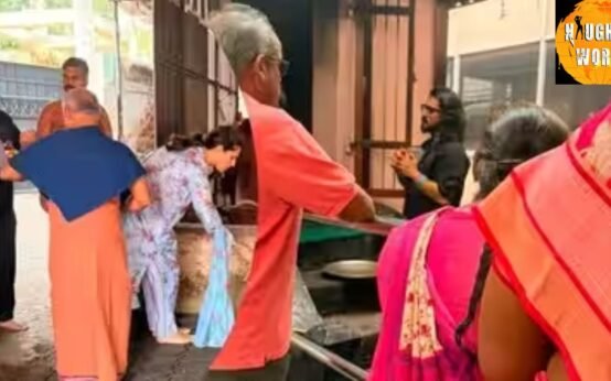 Ram Charan seeks blessings in Coimbatore after wrist surgery