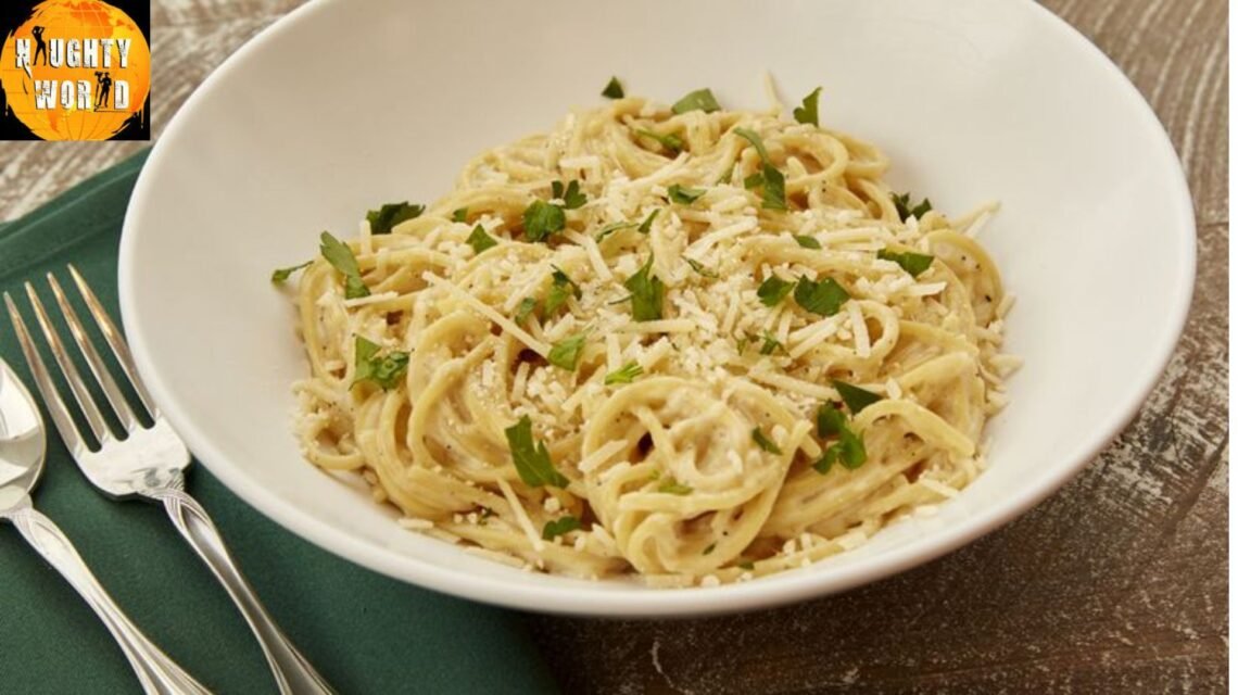 One-pot garlic parmesan spaghetti.