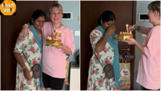 A gift of kindness Russian woman celebrates her house help's first birthday cake.